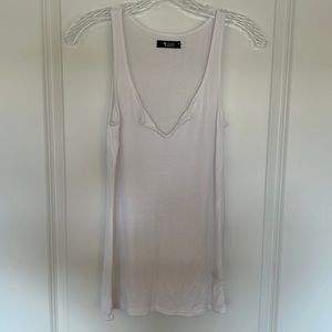 Michael Lauren - Split V Ribbed Tank - White - Medium